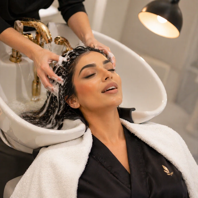 العناية بالشعر في صالون نسائي جنوب الرياض